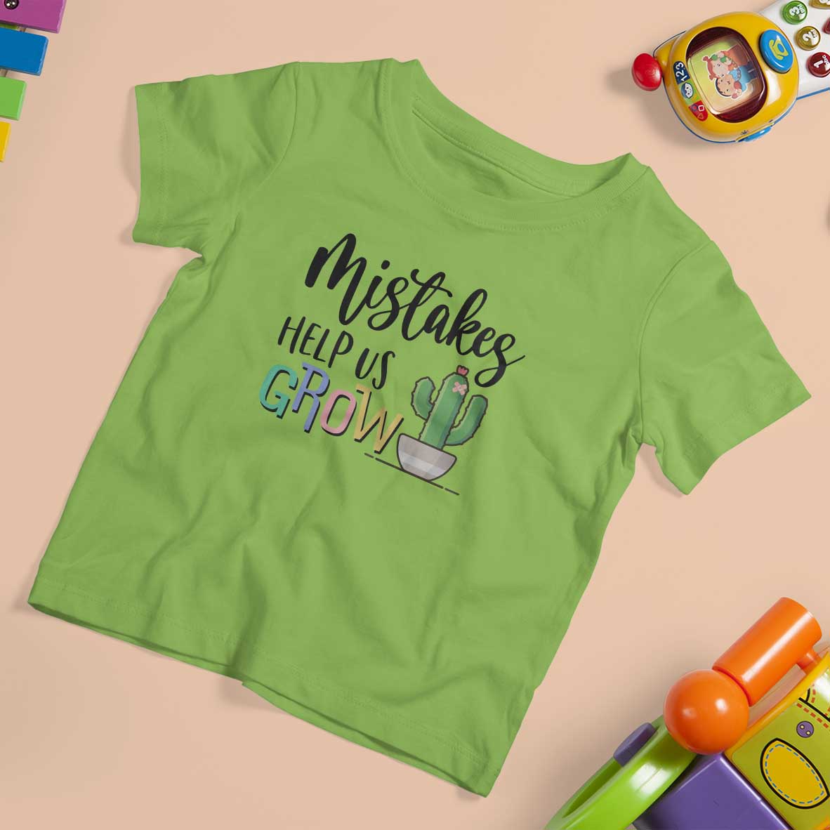 Mistakes Help Us Grow T Shirt For Kid First Day Of School Cactus - Wonder Print Shop