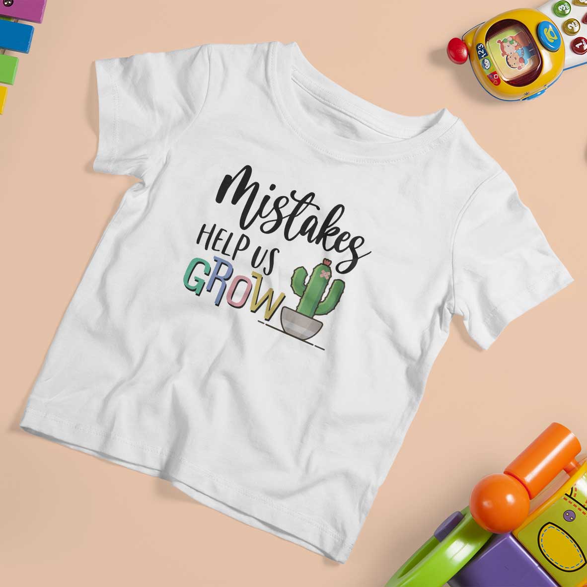 Mistakes Help Us Grow T Shirt For Kid First Day Of School Cactus - Wonder Print Shop