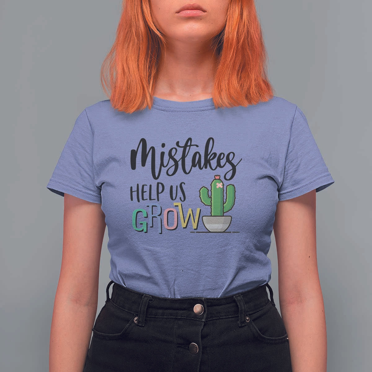Mistakes Help Us Grow T Shirt For Women First Day Of School Cactus - Wonder Print Shop