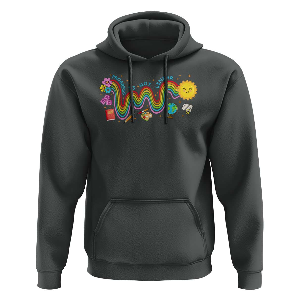 Special Education Teacher Hoodie Progress Is Not Linear Back To School Sun Flower - Wonder Print Shop