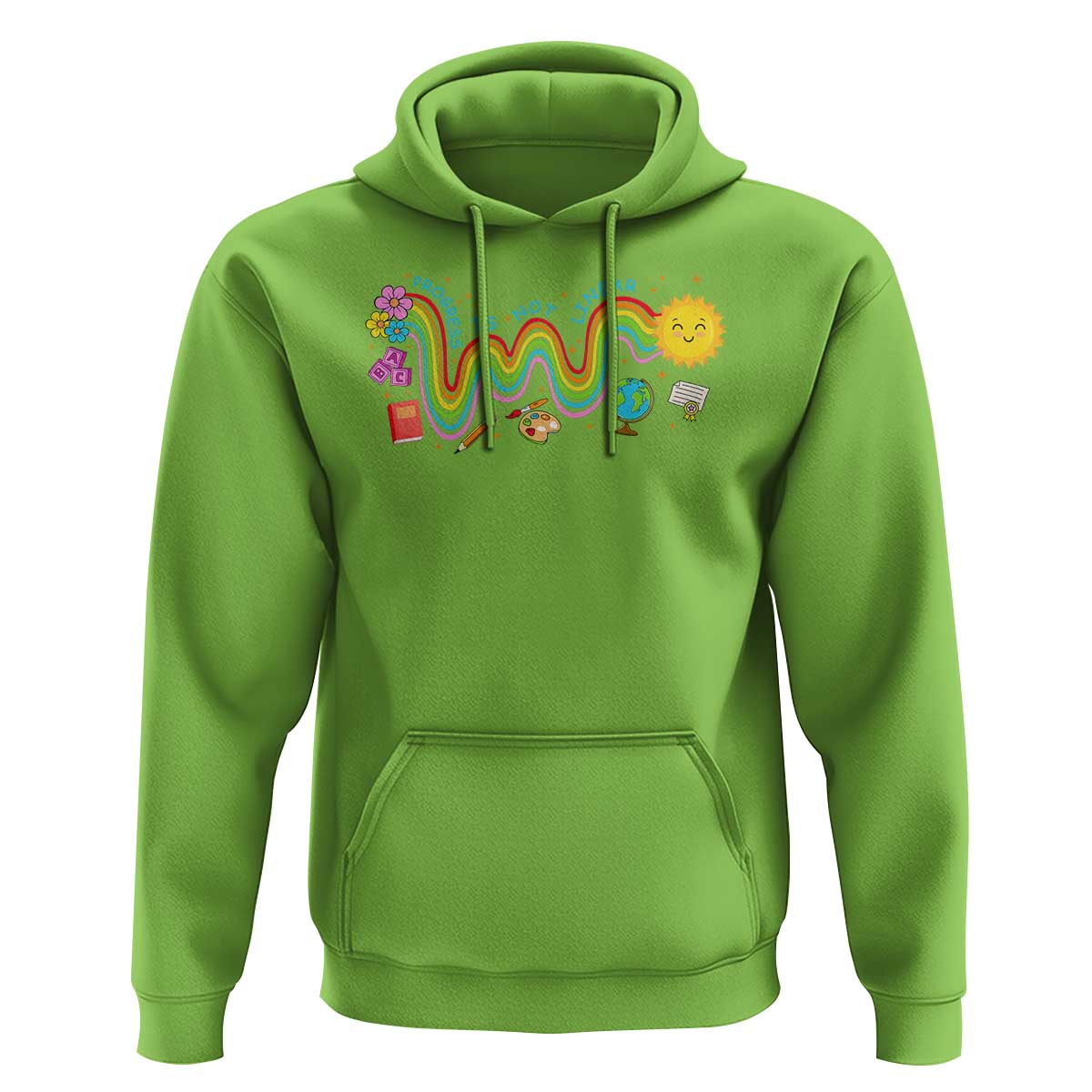 Special Education Teacher Hoodie Progress Is Not Linear Back To School Sun Flower - Wonder Print Shop
