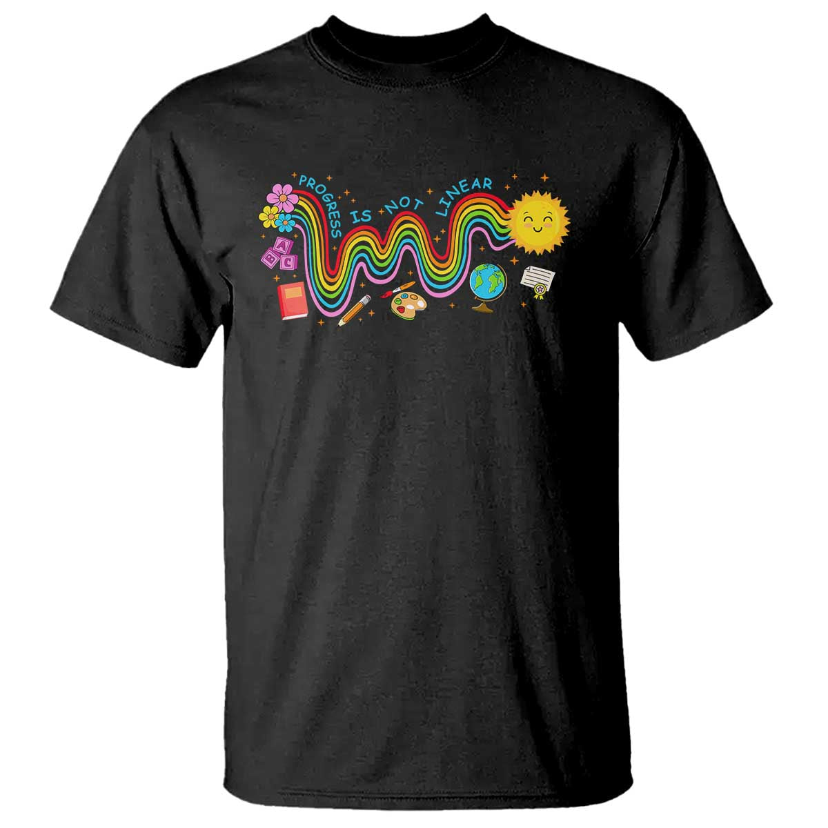 Special Education Teacher T Shirt Progress Is Not Linear Back To School Sun Flower - Wonder Print Shop