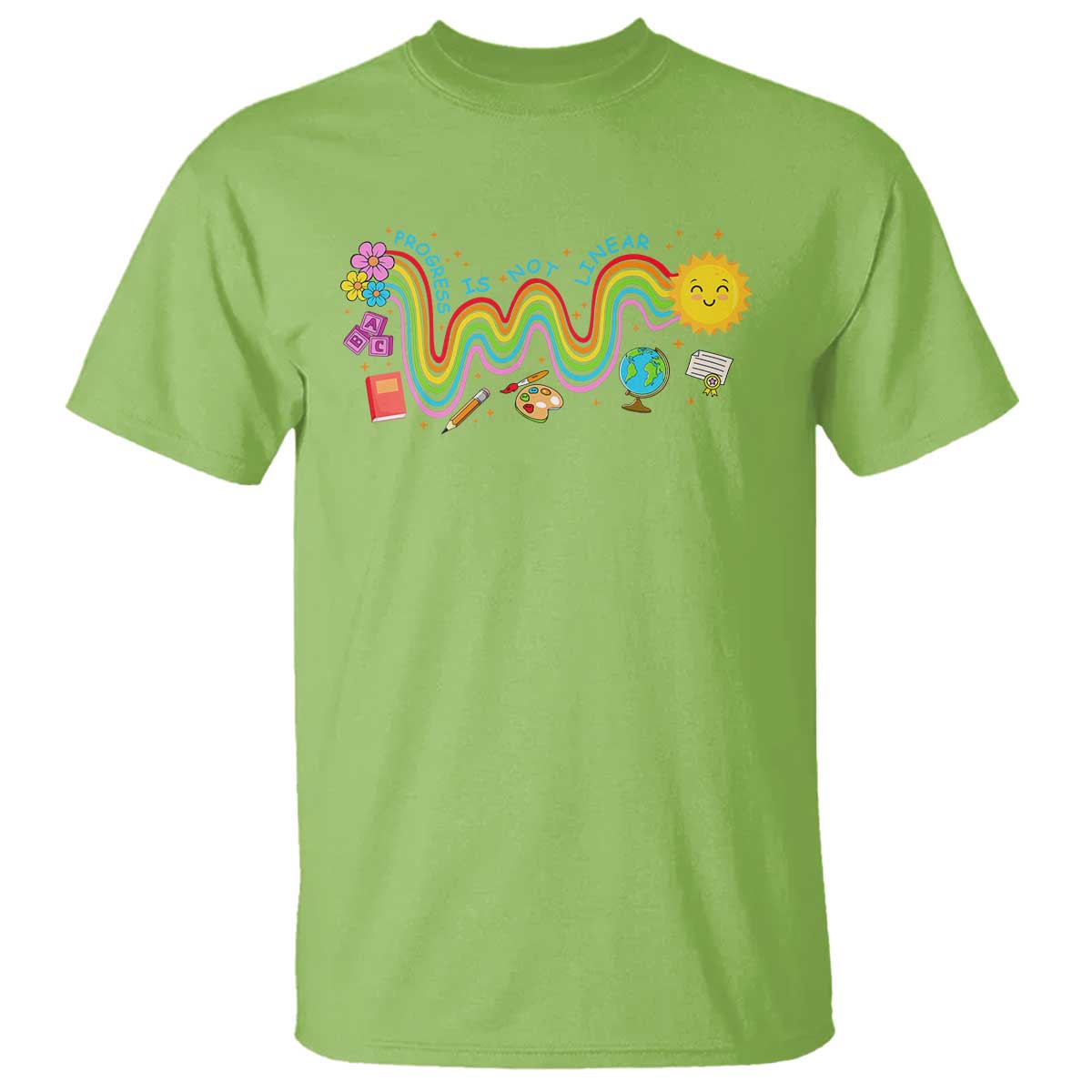 Special Education Teacher T Shirt Progress Is Not Linear Back To School Sun Flower - Wonder Print Shop