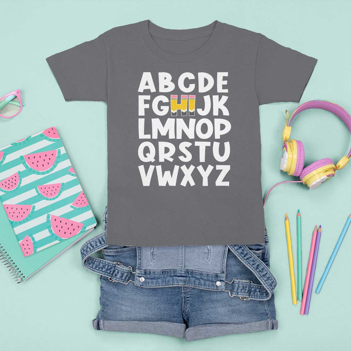 Funny Pre K Kindergarten T Shirt For Kid Hi Alphabet Back To School Teachers Pencil - Wonder Print Shop