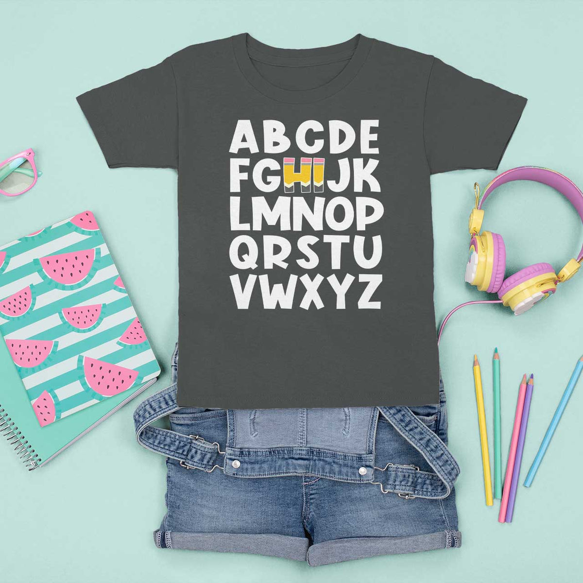 Funny Pre K Kindergarten T Shirt For Kid Hi Alphabet Back To School Teachers Pencil - Wonder Print Shop