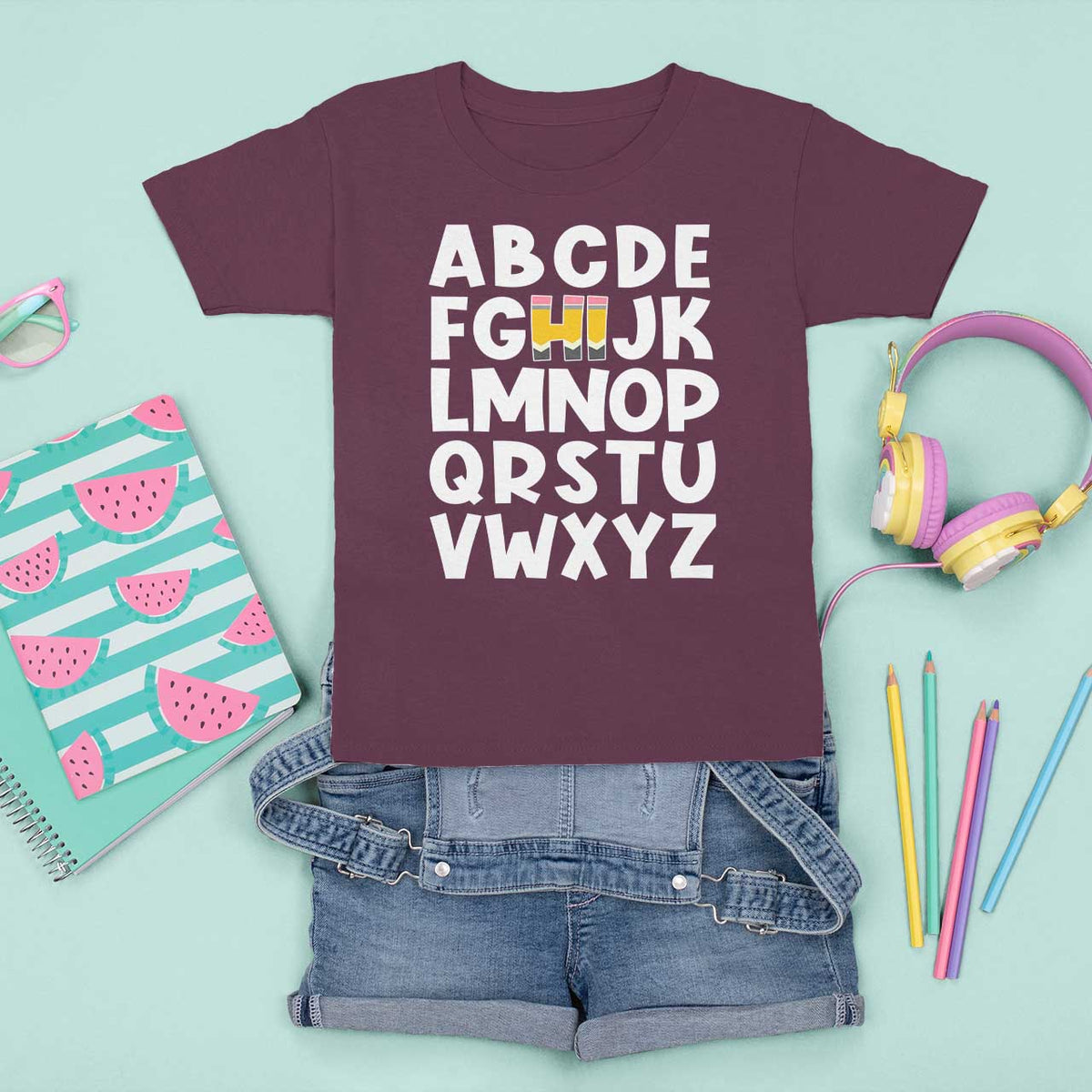 Funny Pre K Kindergarten T Shirt For Kid Hi Alphabet Back To School Teachers Pencil - Wonder Print Shop