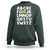 Funny Pre K Kindergarten Sweatshirt Hi Alphabet Back To School Teachers Pencil - Wonder Print Shop
