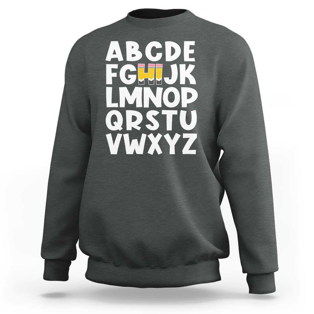 Funny Pre K Kindergarten Sweatshirt Hi Alphabet Back To School Teachers Pencil - Wonder Print Shop