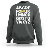 Funny Pre K Kindergarten Sweatshirt Hi Alphabet Back To School Teachers Pencil - Wonder Print Shop