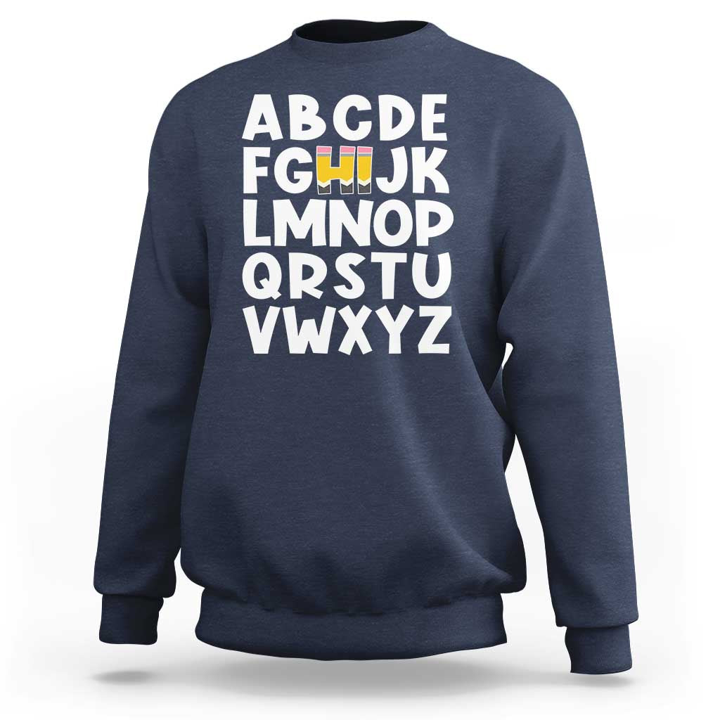 Funny Pre K Kindergarten Sweatshirt Hi Alphabet Back To School Teachers Pencil - Wonder Print Shop