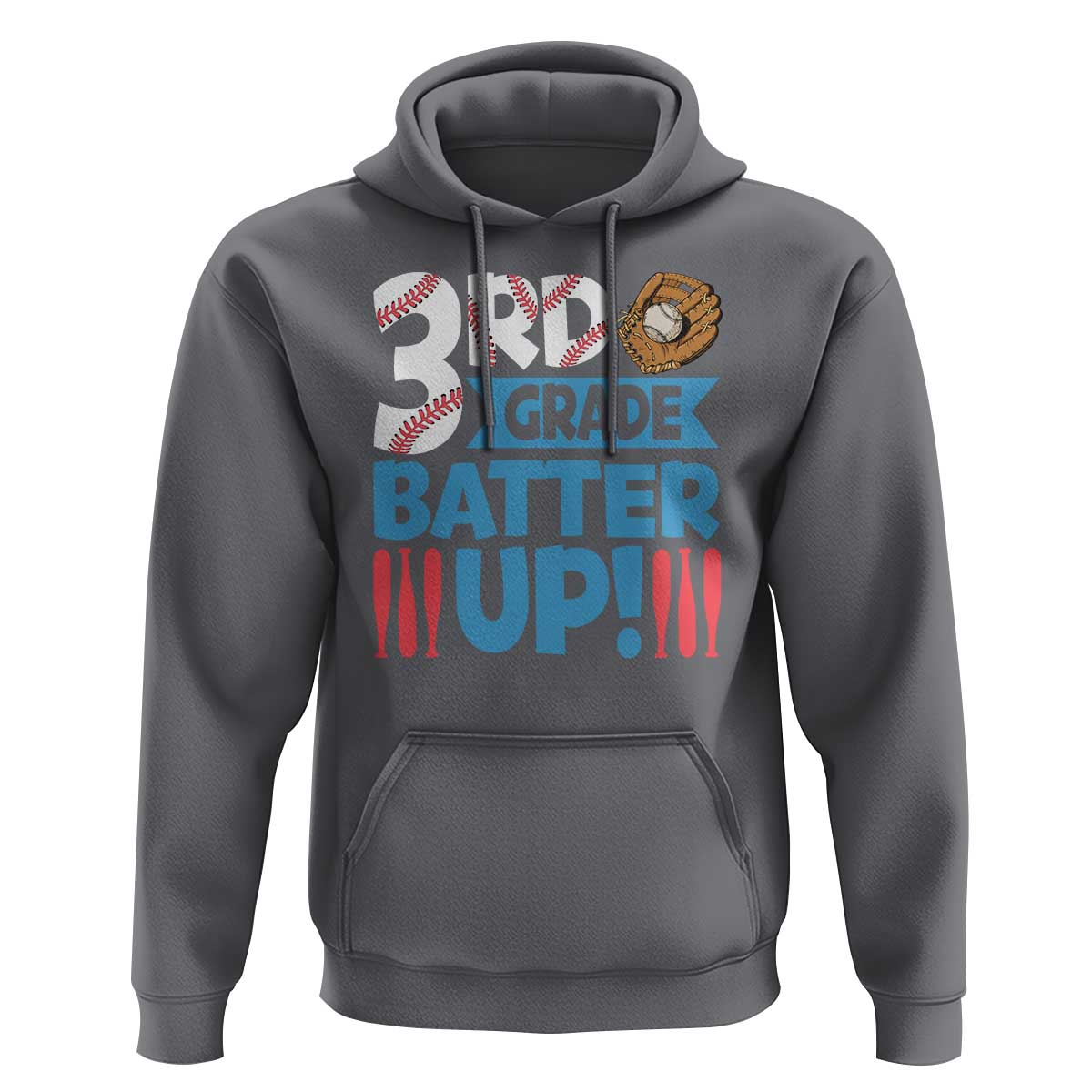 Back To School Baseball Hoodie 3RD Grade Batter Up Glove Bat Ball - Wonder Print Shop