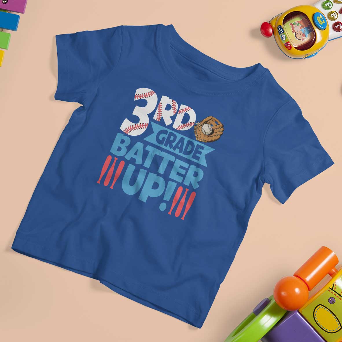 Back To School Baseball T Shirt For Kid 3RD Grade Batter Up Glove Bat Ball - Wonder Print Shop