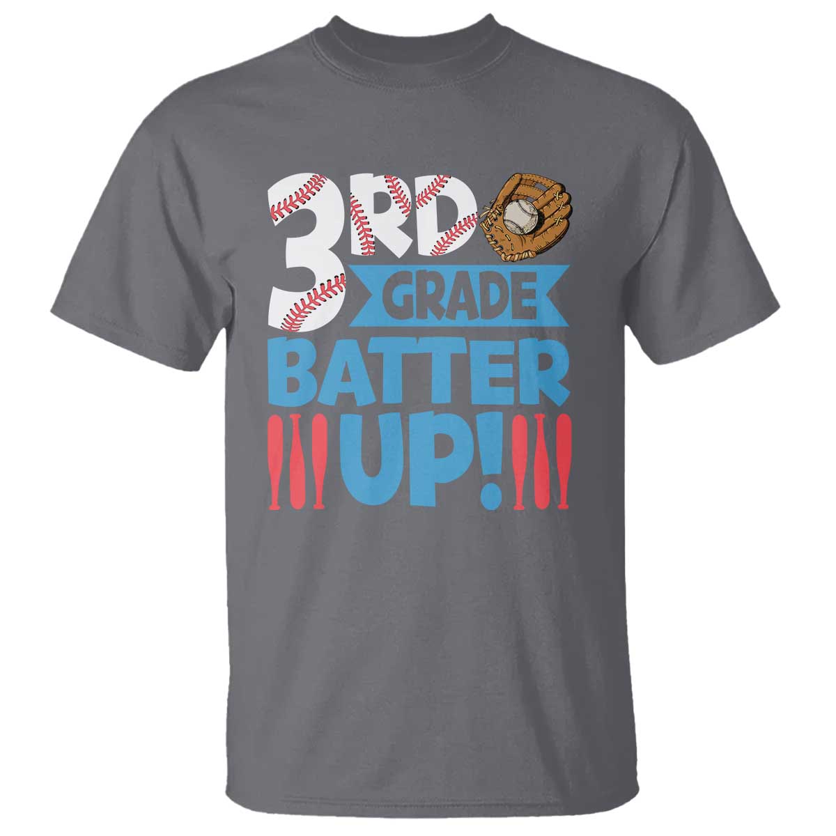 Back To School Baseball T Shirt 3RD Grade Batter Up Glove Bat Ball - Wonder Print Shop