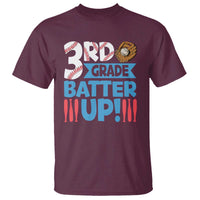 Back To School Baseball T Shirt 3RD Grade Batter Up Glove Bat Ball - Wonder Print Shop