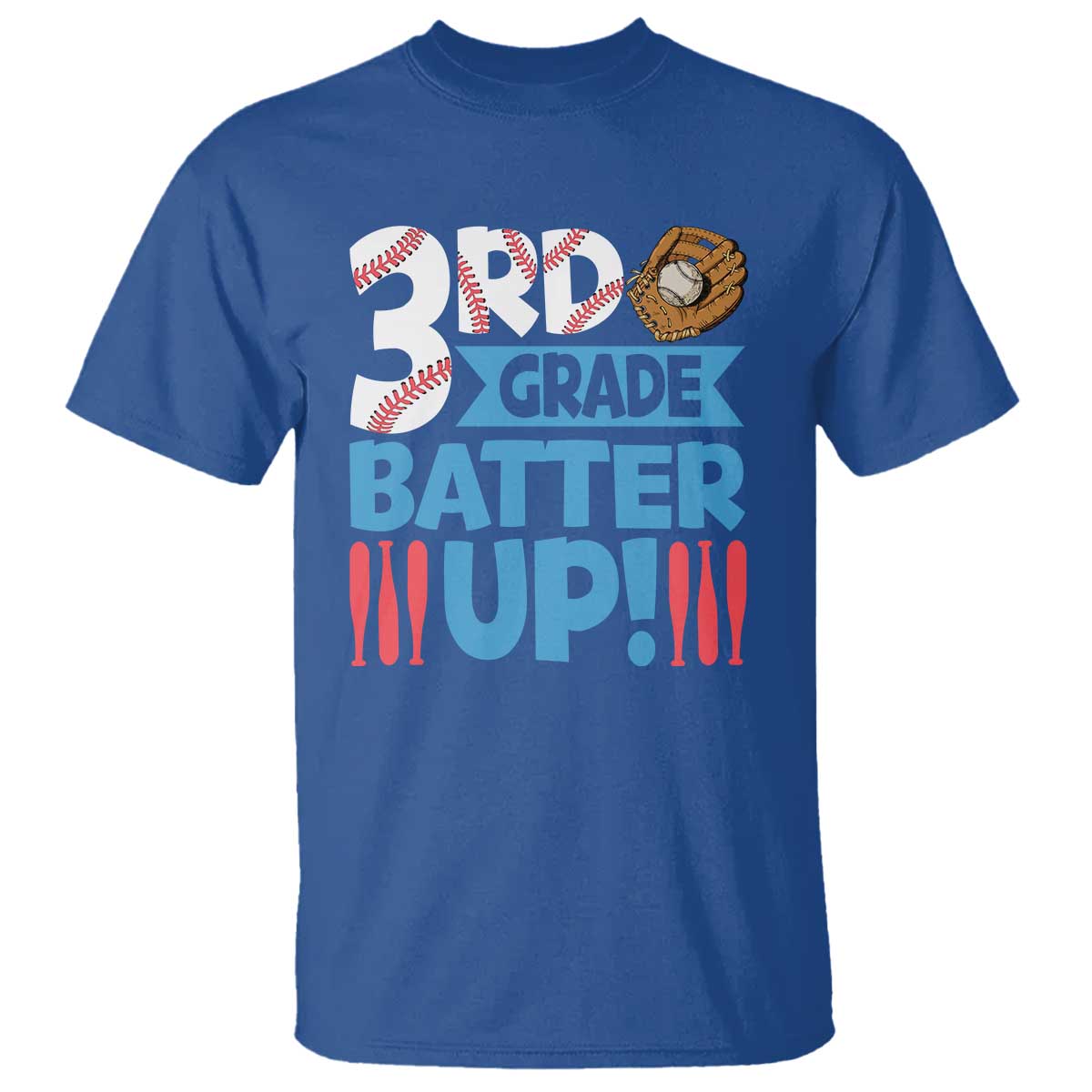 Back To School Baseball T Shirt 3RD Grade Batter Up Glove Bat Ball - Wonder Print Shop