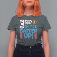 Back To School Baseball T Shirt For Women 3RD Grade Batter Up Glove Bat Ball - Wonder Print Shop