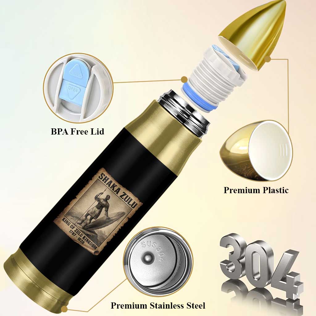 Shaka Zulu Bullet Tumbler King of Zulu Kingdom Indigenous African Tribe