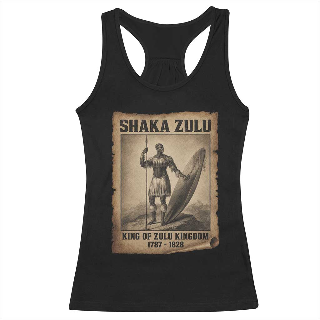 Shaka Zulu Racerback Tank Top King of Zulu Kingdom Indigenous African Tribe