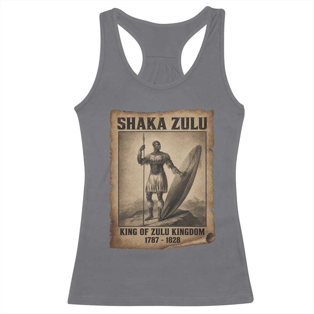 Shaka Zulu Racerback Tank Top King of Zulu Kingdom Indigenous African Tribe