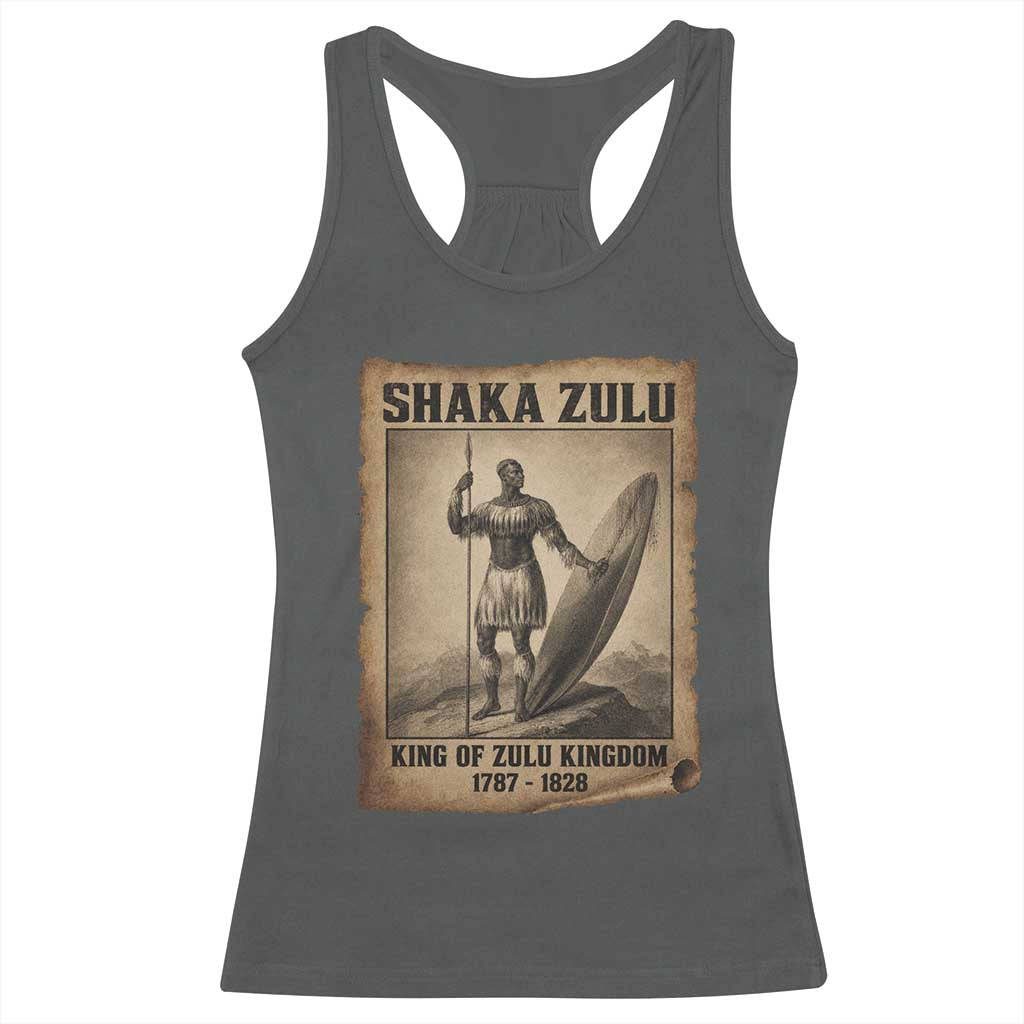 Shaka Zulu Racerback Tank Top King of Zulu Kingdom Indigenous African Tribe