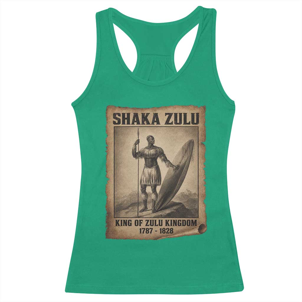 Shaka Zulu Racerback Tank Top King of Zulu Kingdom Indigenous African Tribe