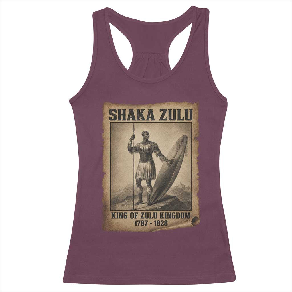 Shaka Zulu Racerback Tank Top King of Zulu Kingdom Indigenous African Tribe