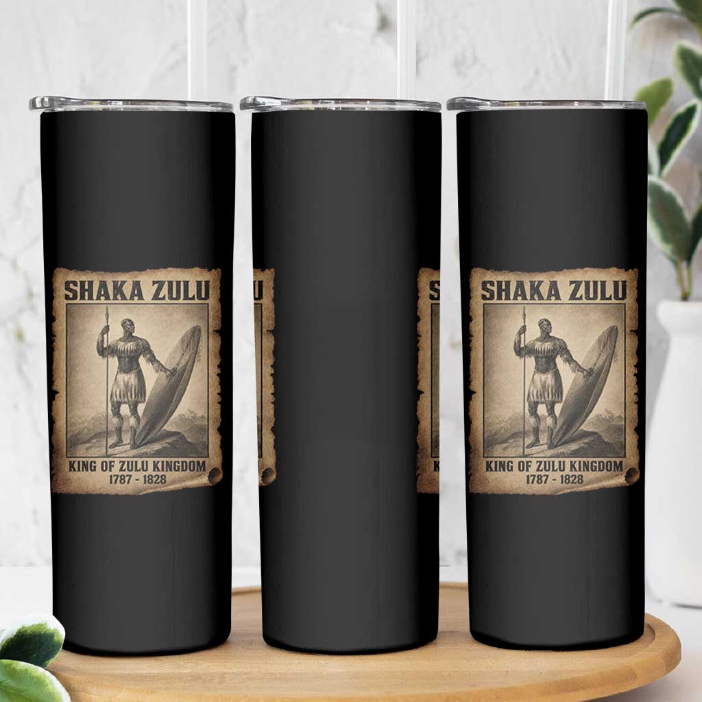 Shaka Zulu Skinny Tumbler King of Zulu Kingdom Indigenous African Tribe