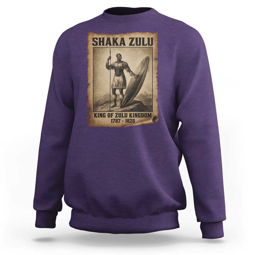 Shaka Zulu Sweatshirt King of Zulu Kingdom Indigenous African Tribe