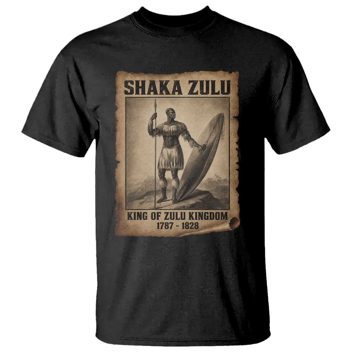 Shaka Zulu T Shirt King of Zulu Kingdom Indigenous African Tribe