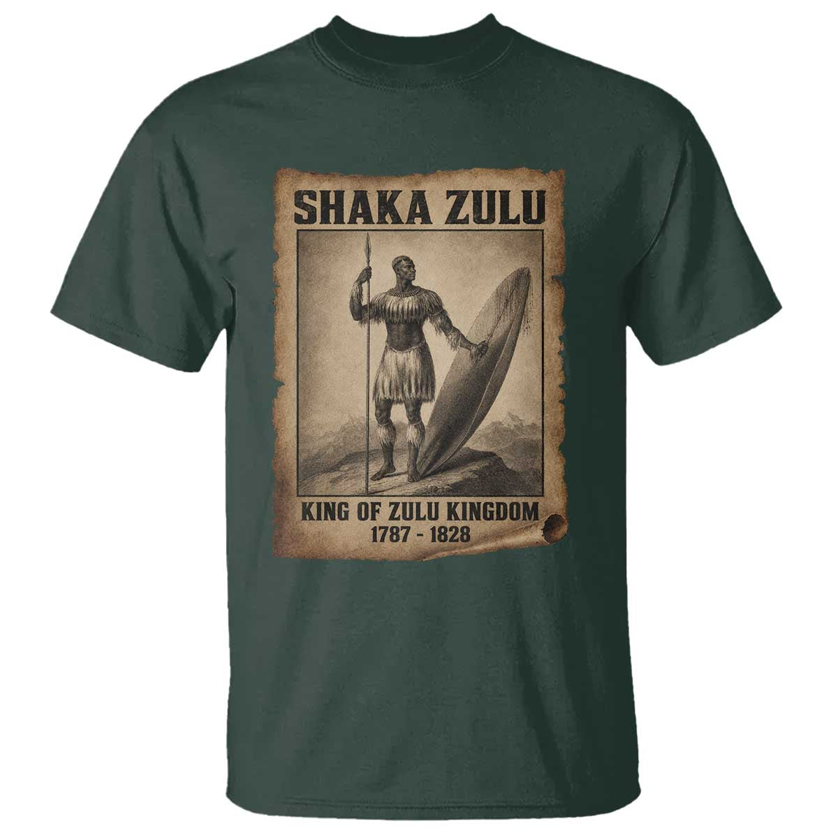 Shaka Zulu T Shirt King of Zulu Kingdom Indigenous African Tribe