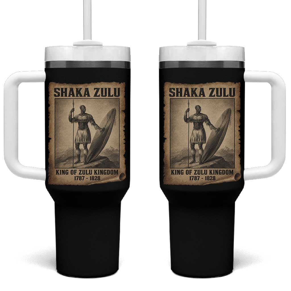 Shaka Zulu Tumbler With Handle King of Zulu Kingdom Indigenous African Tribe