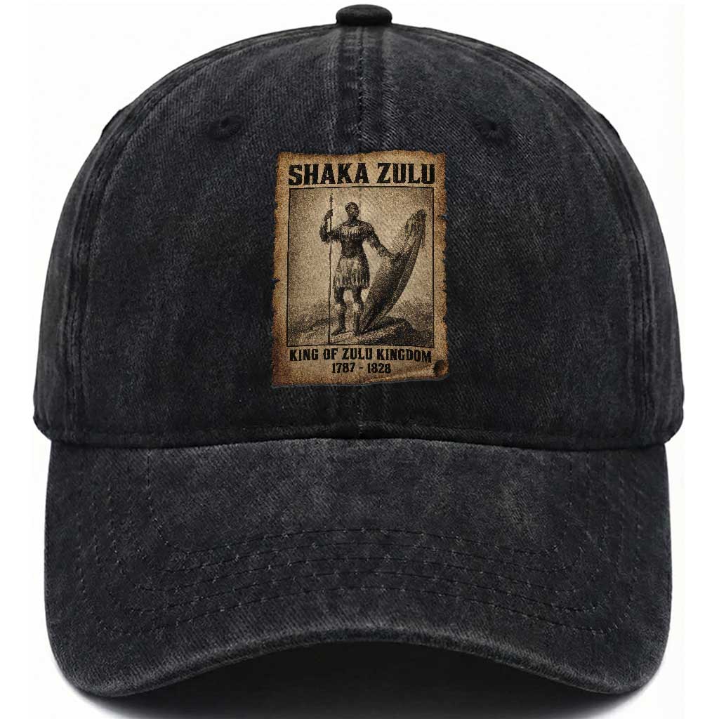 Shaka Zulu Washed Cotton Baseball Cap King of Zulu Kingdom Indigenous African Tribe