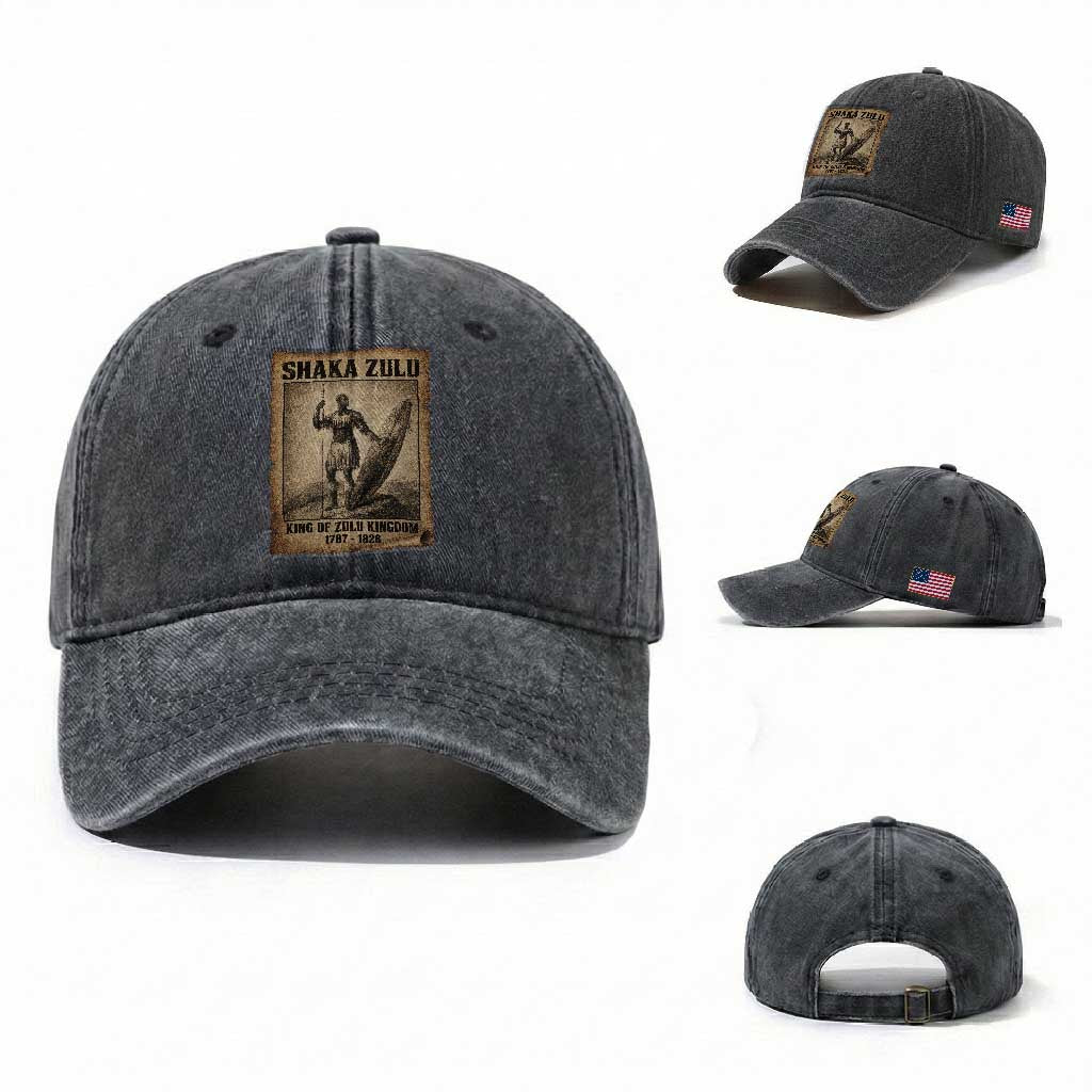 Shaka Zulu Washed Cotton Baseball Cap King of Zulu Kingdom Indigenous African Tribe