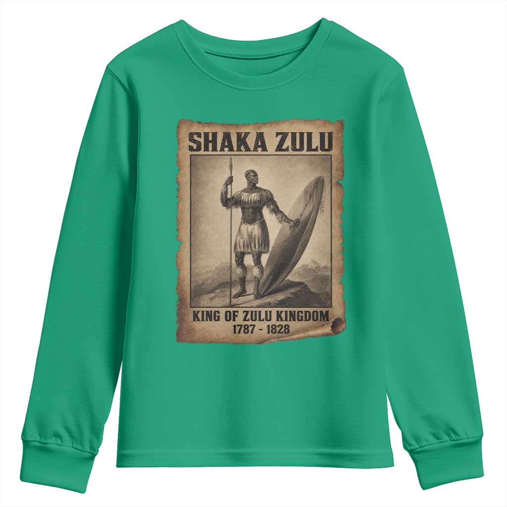 Shaka Zulu Youth Sweatshirt King of Zulu Kingdom Indigenous African Tribe