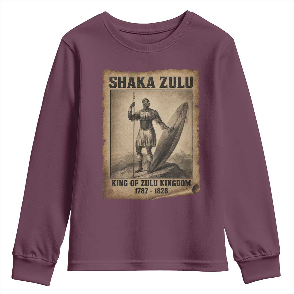 Shaka Zulu Youth Sweatshirt King of Zulu Kingdom Indigenous African Tribe