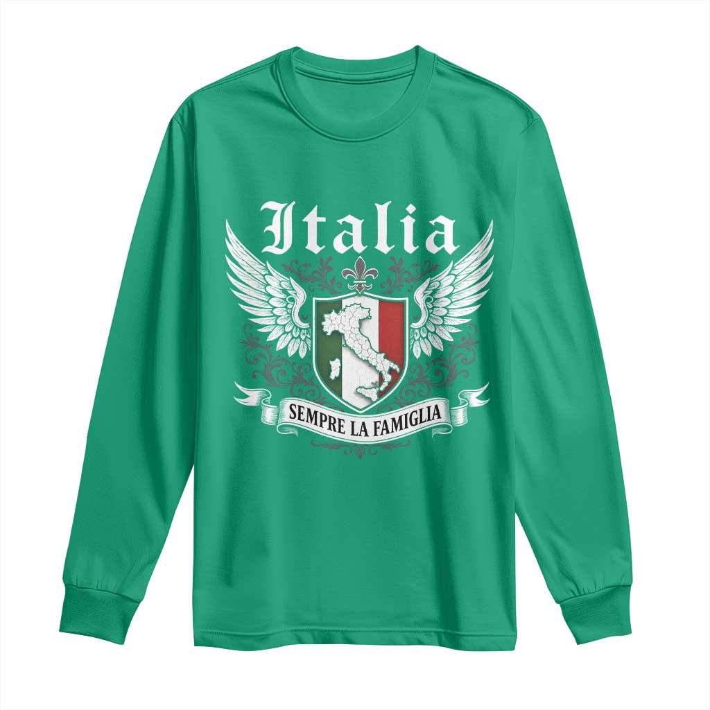 Italy Italia Sempre La Famiglia Long Sleeve Shirt Family Is Everything Italian Saying - Wonder Print Shop