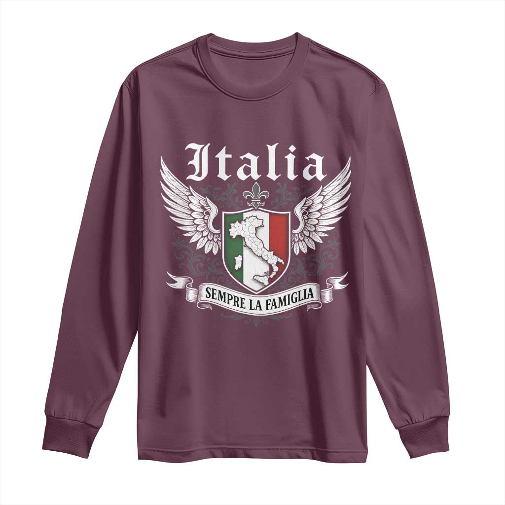 Italy Italia Sempre La Famiglia Long Sleeve Shirt Family Is Everything Italian Saying - Wonder Print Shop