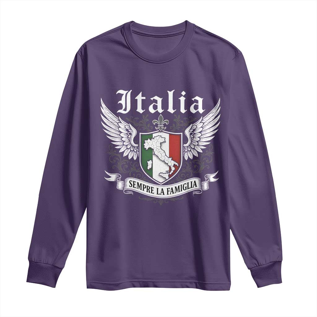 Italy Italia Sempre La Famiglia Long Sleeve Shirt Family Is Everything Italian Saying - Wonder Print Shop