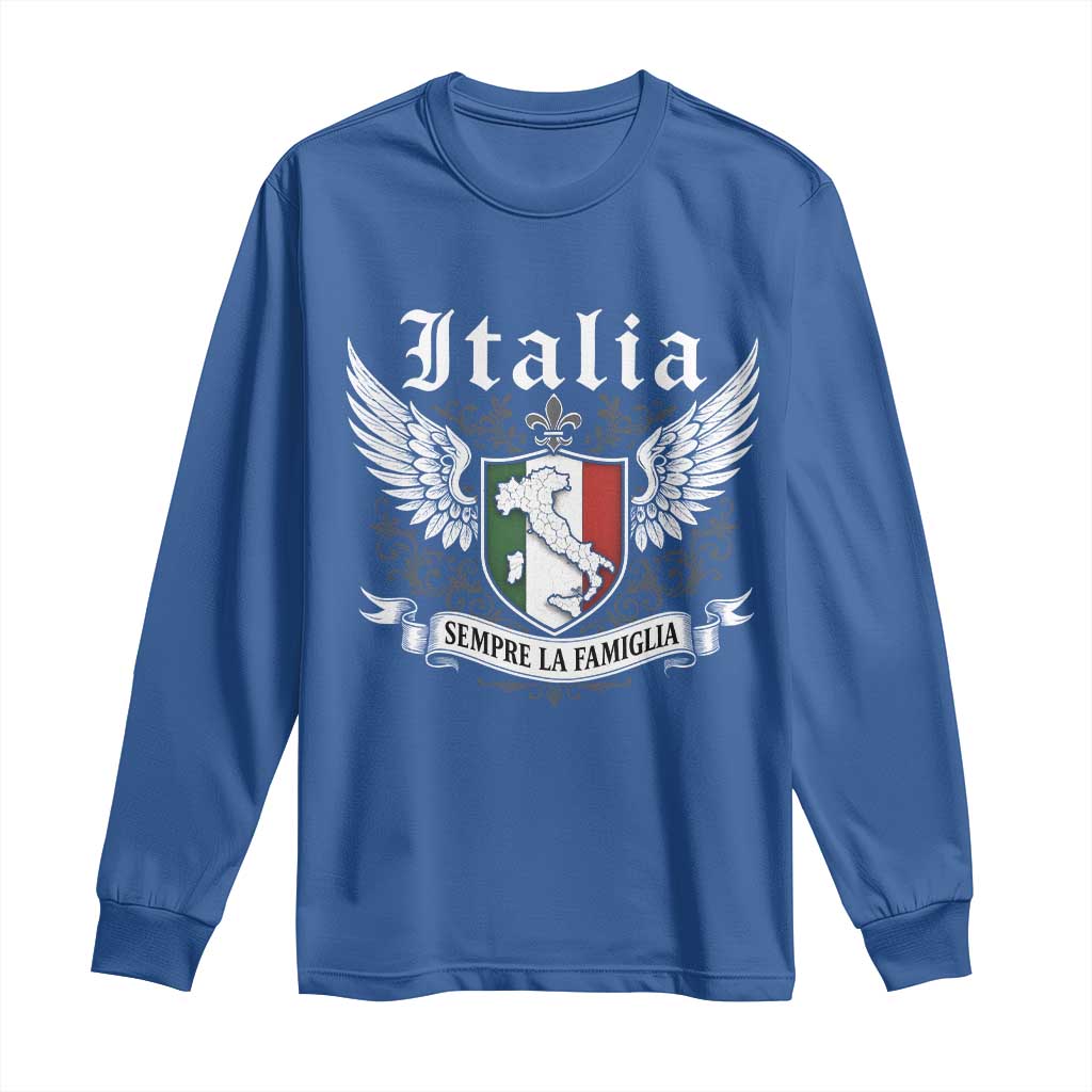 Italy Italia Sempre La Famiglia Long Sleeve Shirt Family Is Everything Italian Saying - Wonder Print Shop