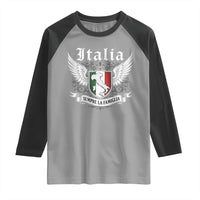 Italy Italia Sempre La Famiglia Raglan Shirt Family Is Everything Italian Saying - Wonder Print Shop