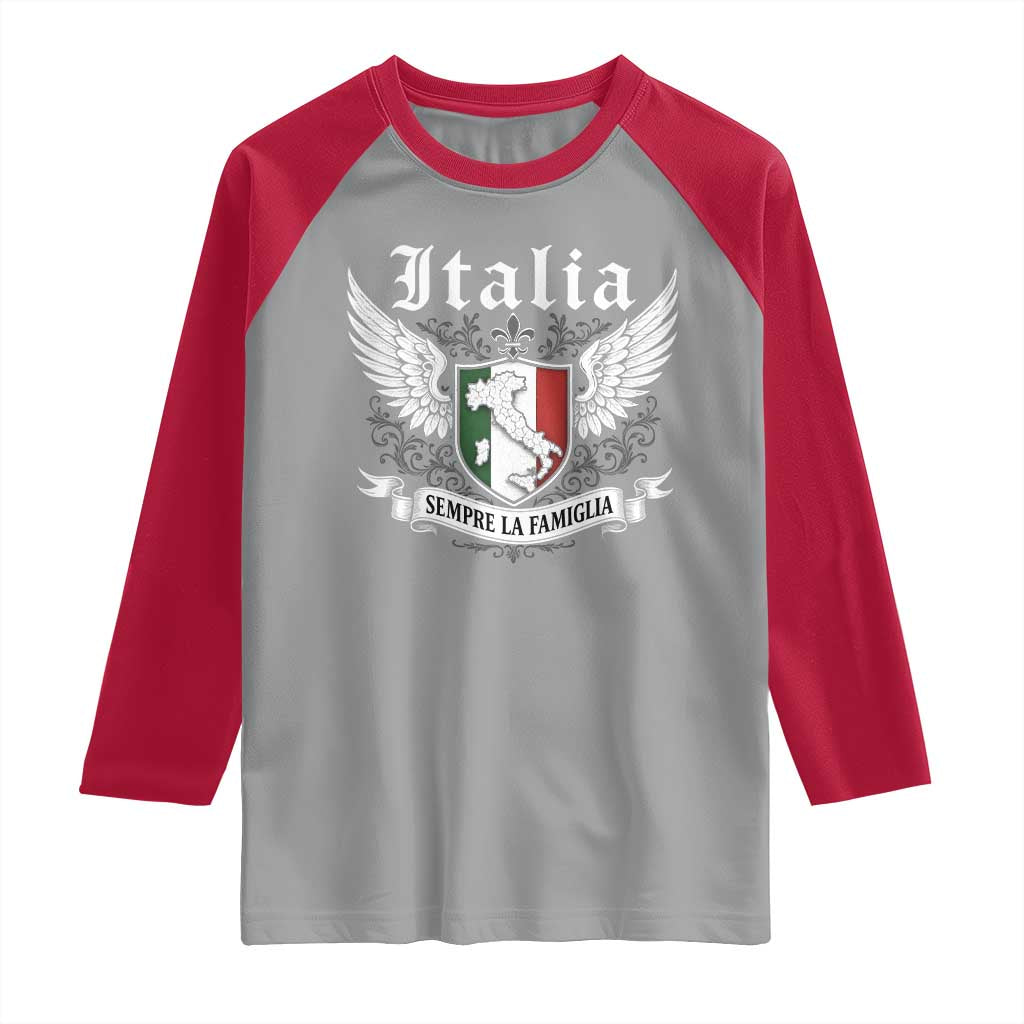 Italy Italia Sempre La Famiglia Raglan Shirt Family Is Everything Italian Saying - Wonder Print Shop