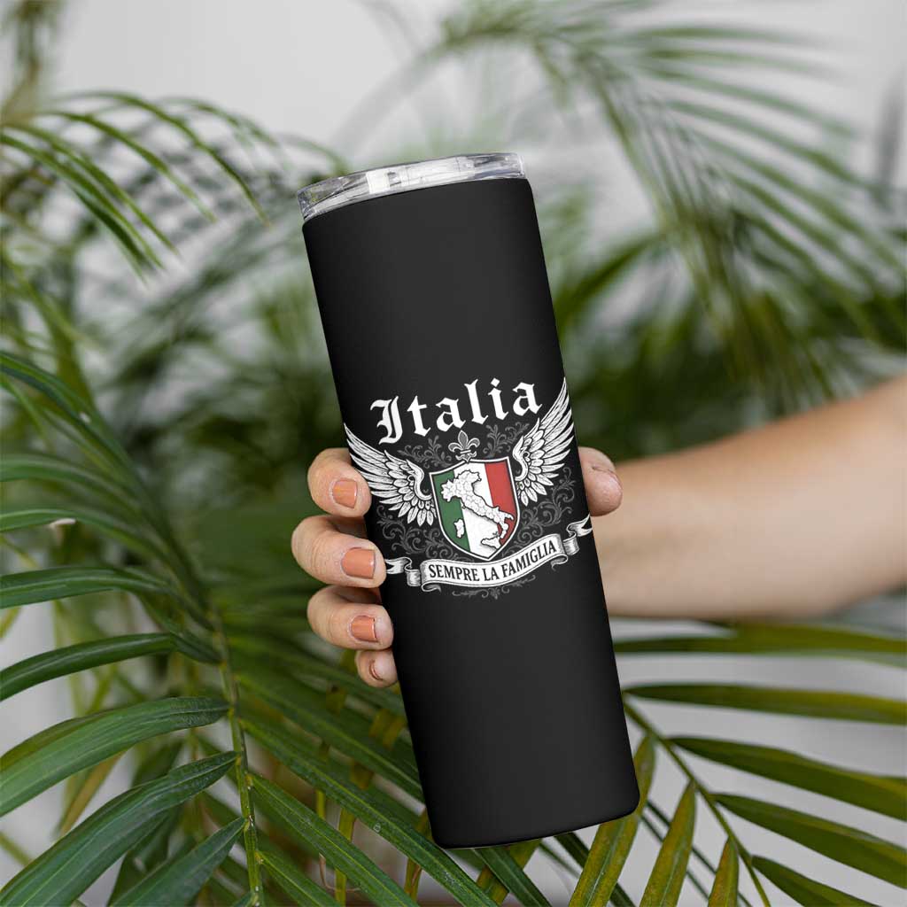 Italy Italia Sempre La Famiglia Skinny Tumbler Family Is Everything Italian Saying - Wonder Print Shop