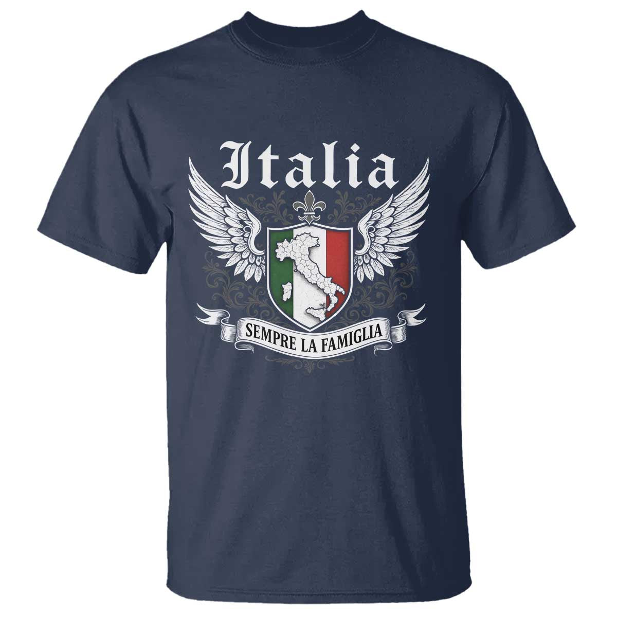 Italy Italia Sempre La Famiglia T Shirt Family Is Everything Italian Saying - Wonder Print Shop