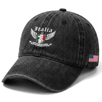 Italy Italia Sempre La Famiglia Washed Cotton Baseball Cap Family Is Everything Italian Saying