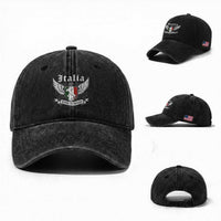 Italy Italia Sempre La Famiglia Washed Cotton Baseball Cap Family Is Everything Italian Saying