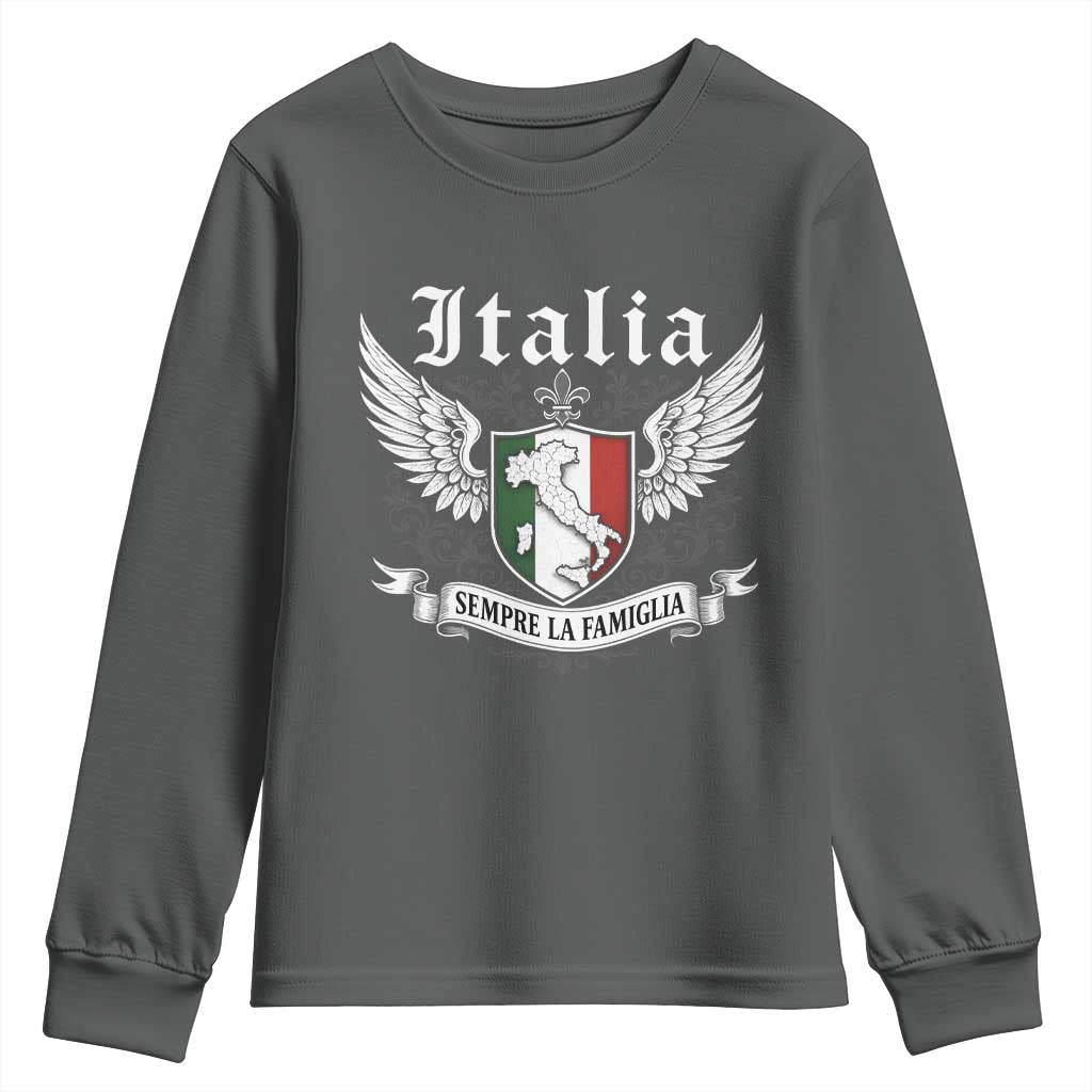 Italy Italia Sempre La Famiglia Youth Sweatshirt Family Is Everything Italian Saying - Wonder Print Shop
