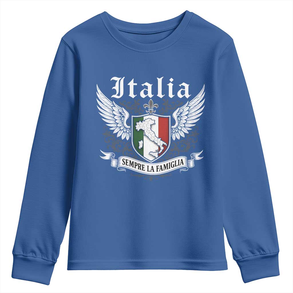 Italy Italia Sempre La Famiglia Youth Sweatshirt Family Is Everything Italian Saying - Wonder Print Shop