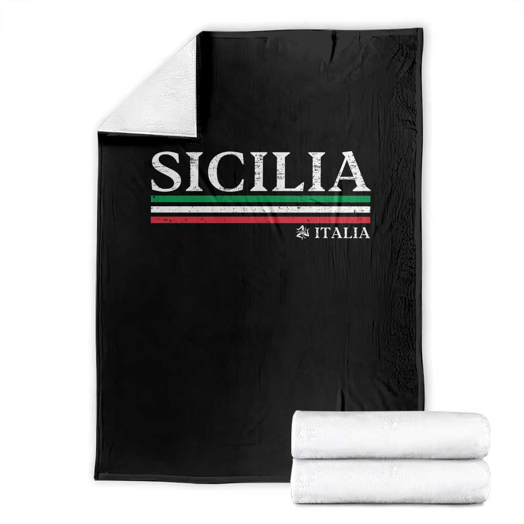 Sicily Sicilian Italian Flag Souvenirs Medusa Throw Blanket - Wonder Print Shop