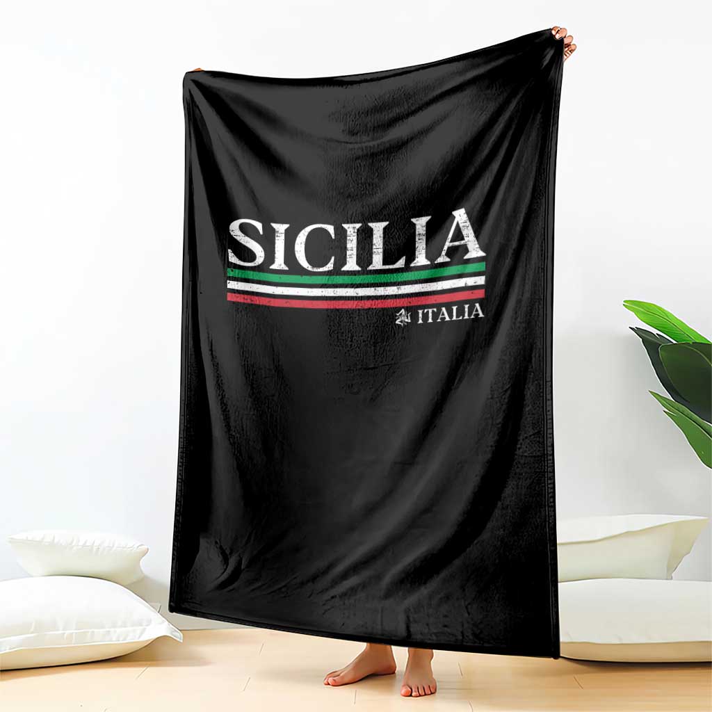 Sicily Sicilian Italian Flag Souvenirs Medusa Throw Blanket - Wonder Print Shop