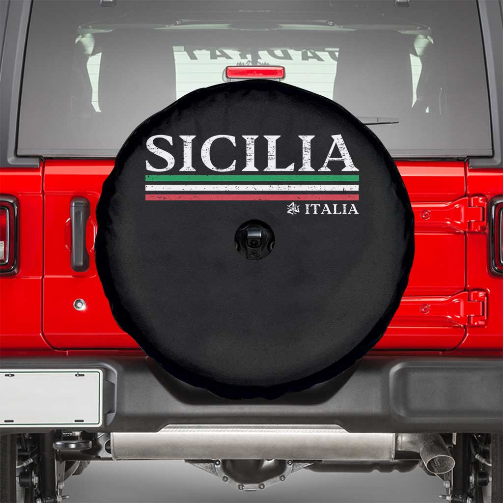 Sicily Sicilian Italian Flag Souvenirs Medusa Spare Tire Cover - Wonder Print Shop